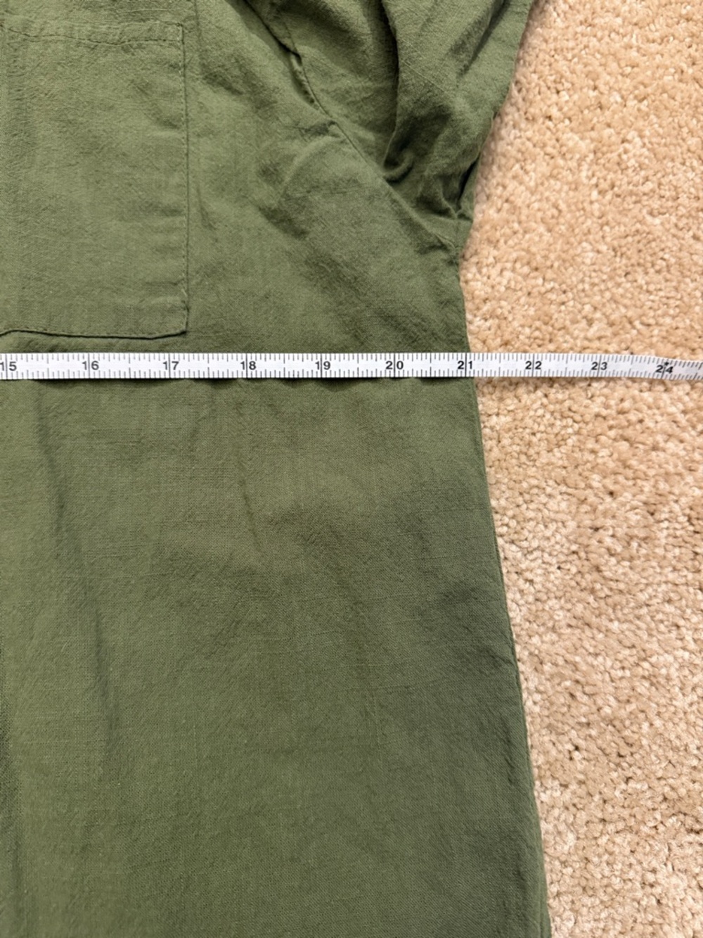 Amazon Beyove 100% cotton Olive Green Button-Up Shirt & Drawstring Shorts Set - Picture 6 of 12